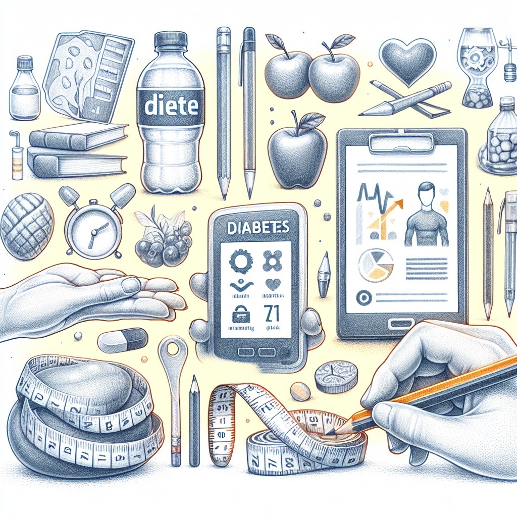 Pastelková ilustrace znázorňující téma: Diabetes