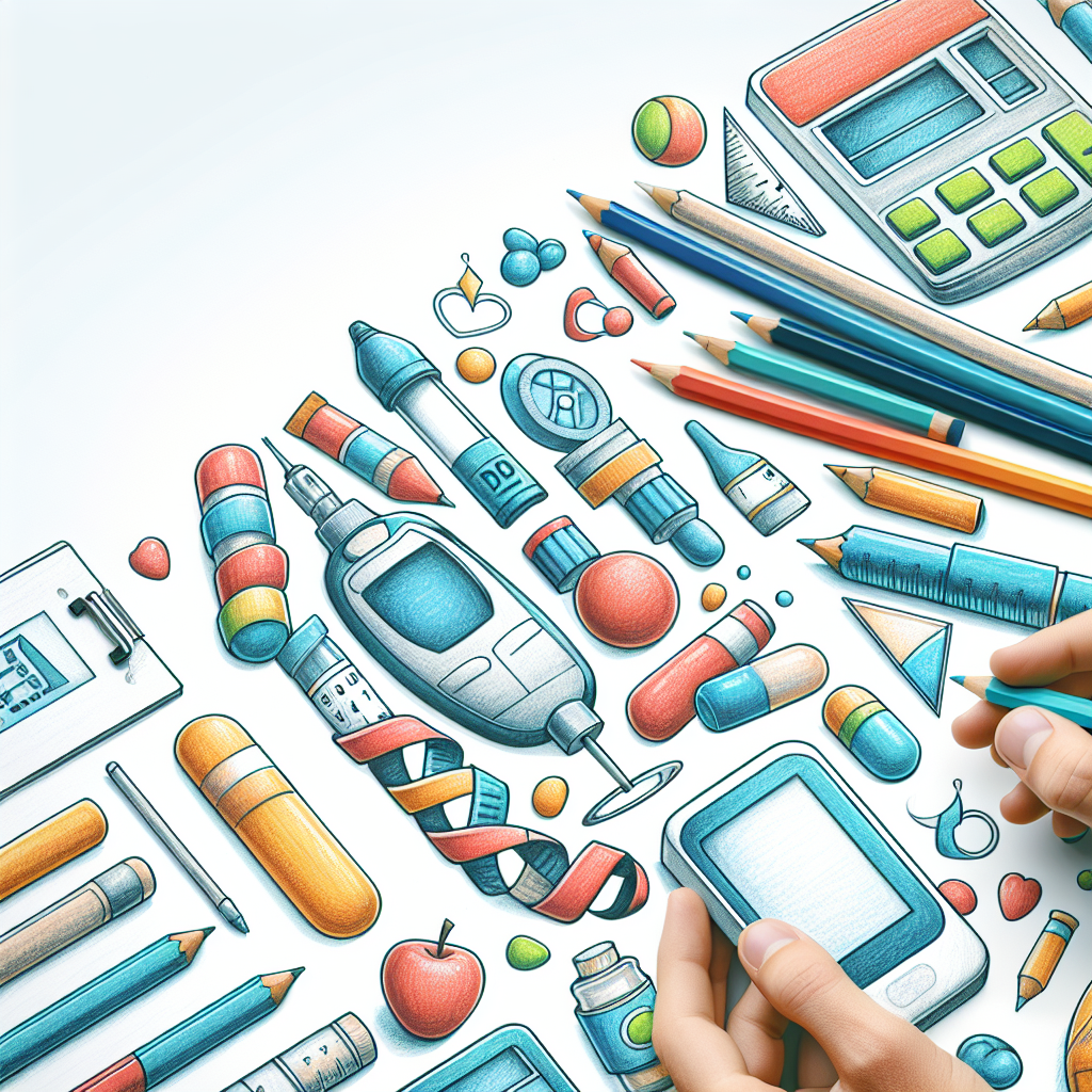 Pastelková ilustrace znázorňující téma: Diabetes