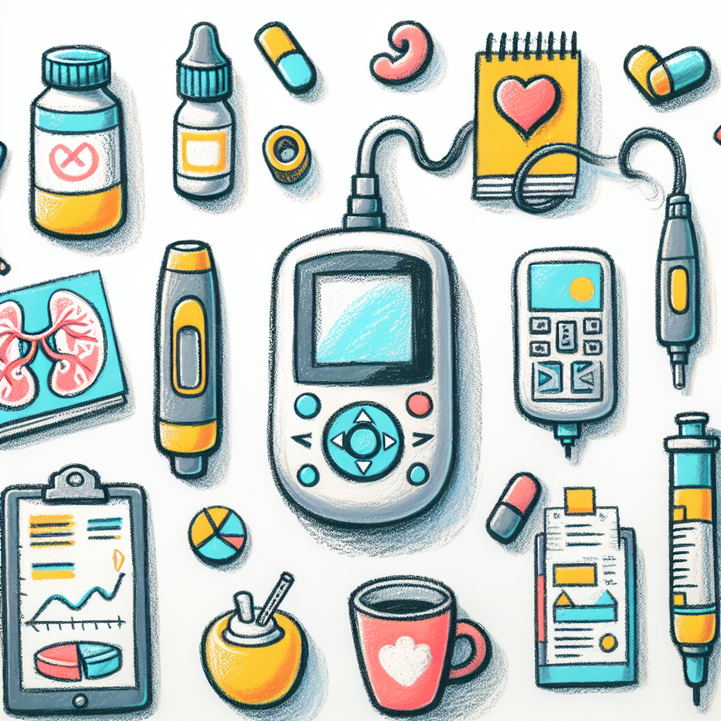 Pastelková ilustrace znázorňující téma: Diabetes