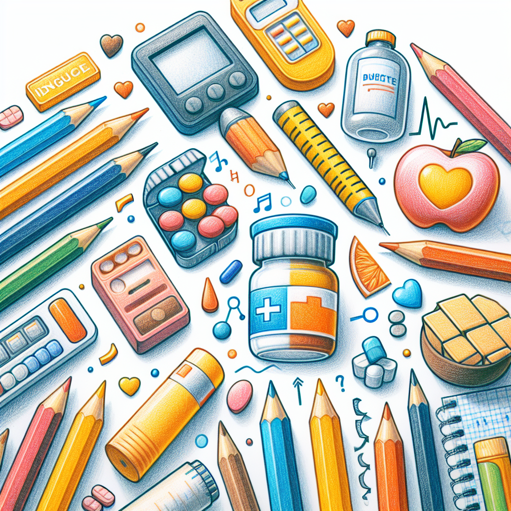 Pastelková ilustrace znázorňující téma: Diabetes