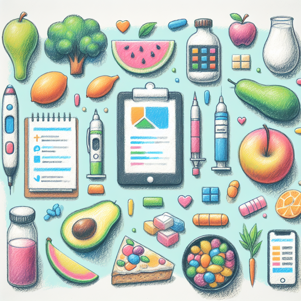 Pastelková ilustrace znázorňující téma: Diabetes