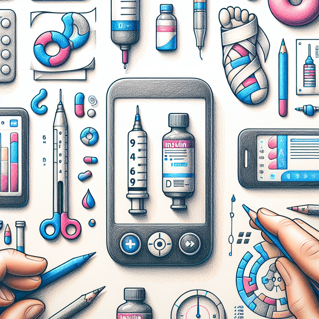 Pastelková ilustrace znázorňující téma: Diabetes