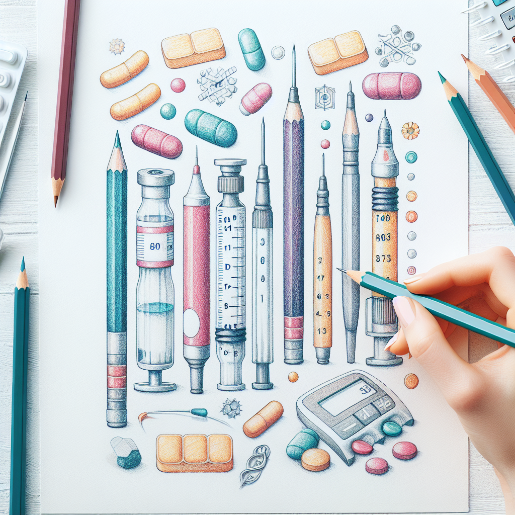 Pastelková ilustrace znázorňující téma: Diabetes