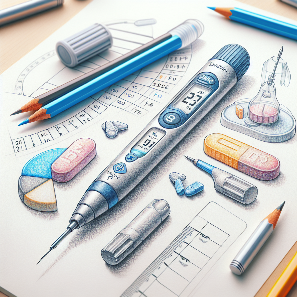 Pastelková ilustrace znázorňující téma: Diabetologie