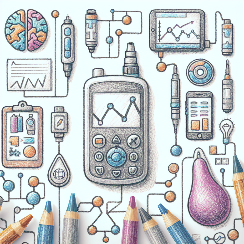 Pastelková ilustrace znázorňující téma: Diabetes a jeho léčba