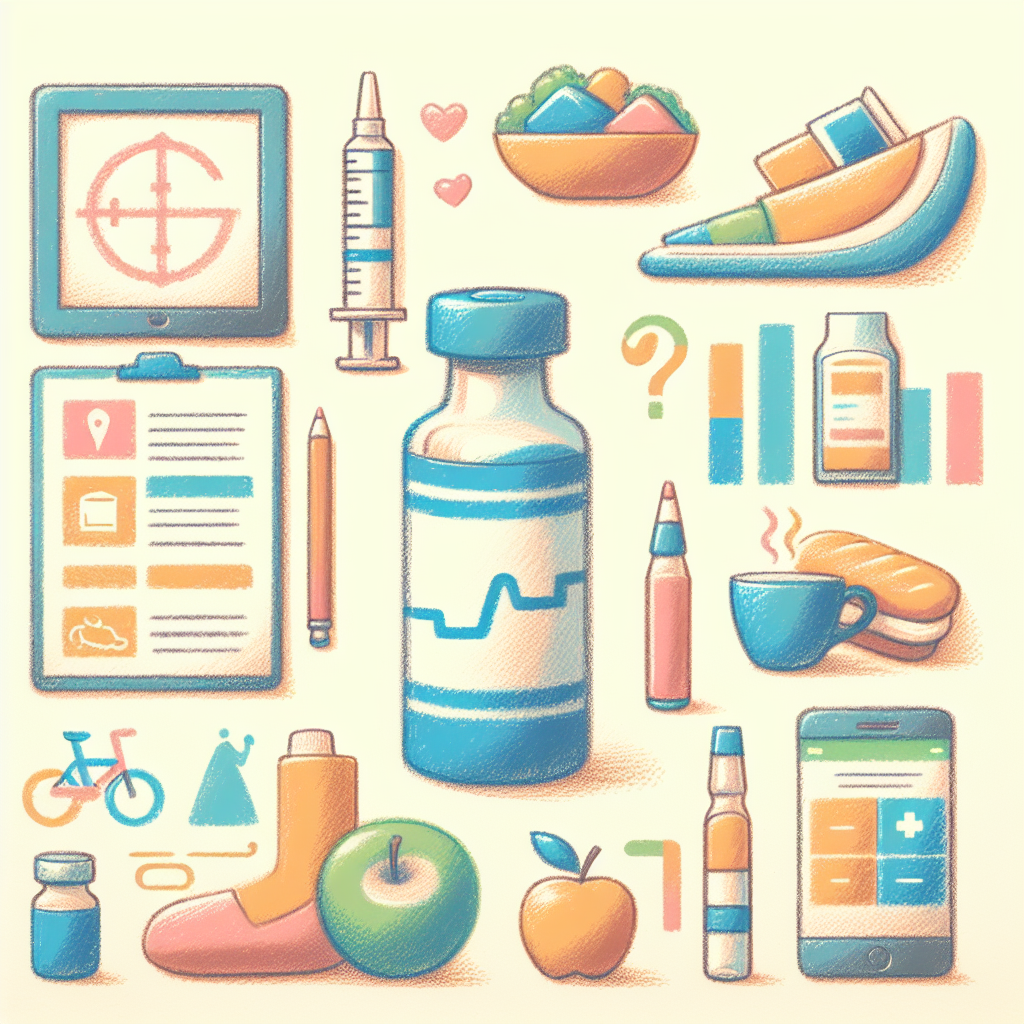 Pastelková ilustrace znázorňující téma: Diabetes a zdraví