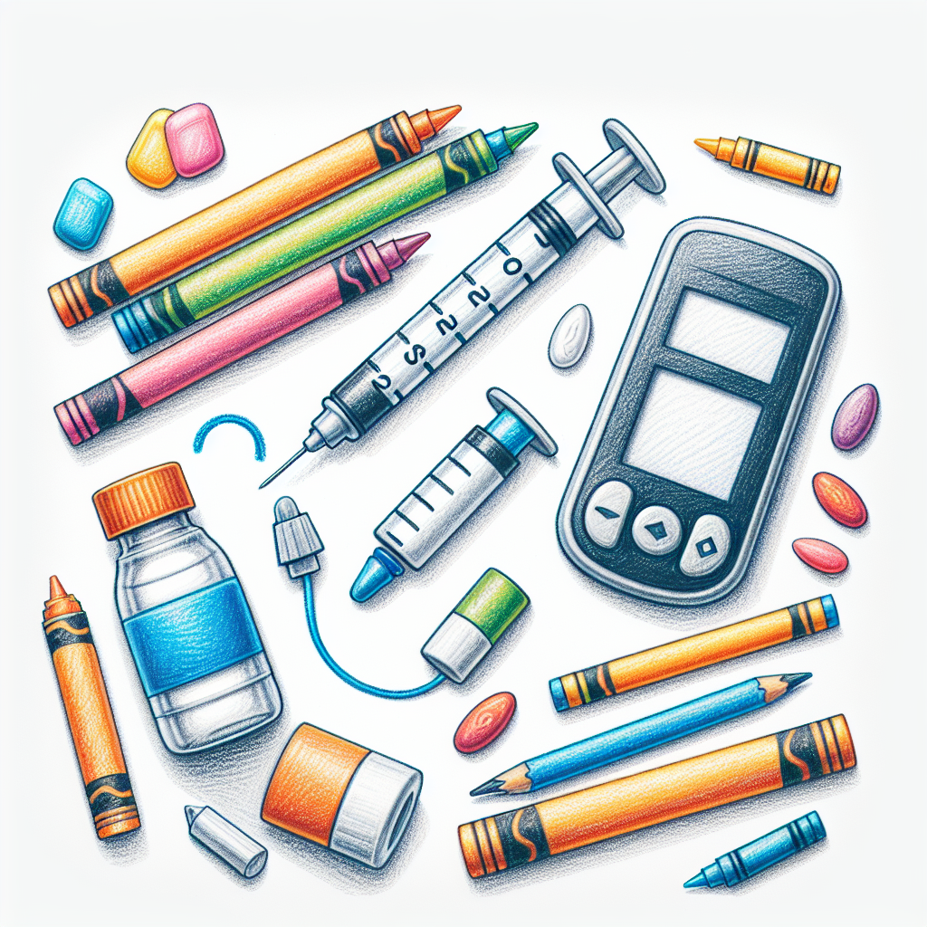 Pastelková ilustrace znázorňující téma: Diabetes a inzulin