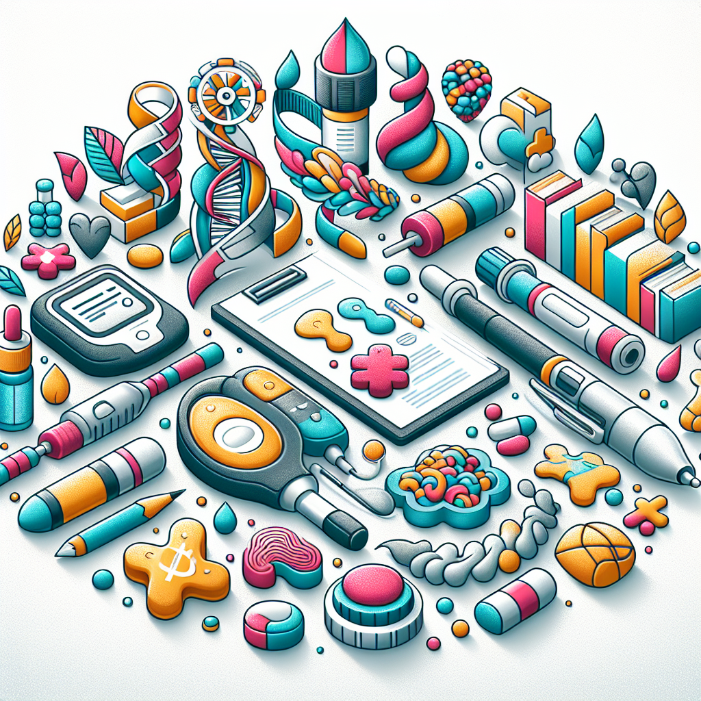 Pastelková ilustrace znázorňující téma: Diabetes