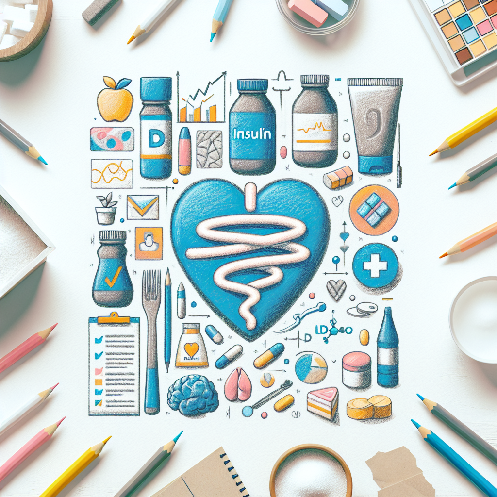 Pastelková ilustrace znázorňující téma: Diabetes