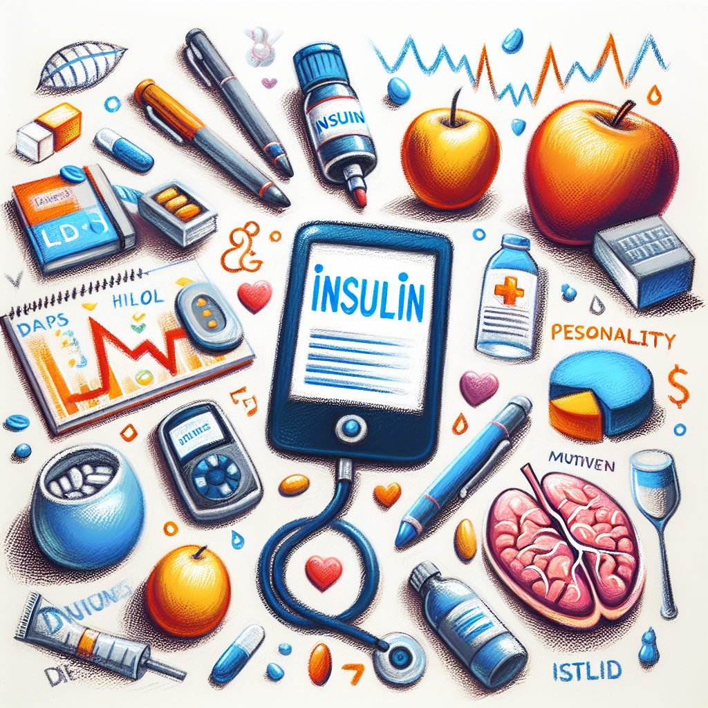 Pastelková ilustrace znázorňující téma: Diabetes