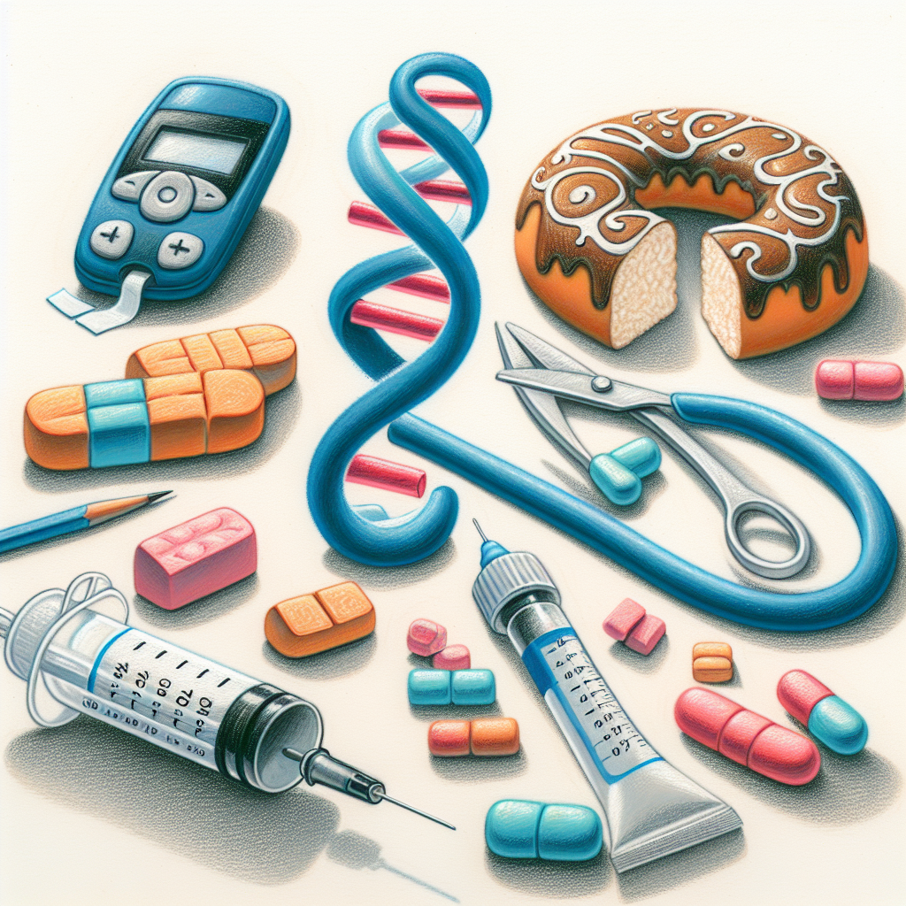 Pastelková ilustrace znázorňující téma: Diabetes