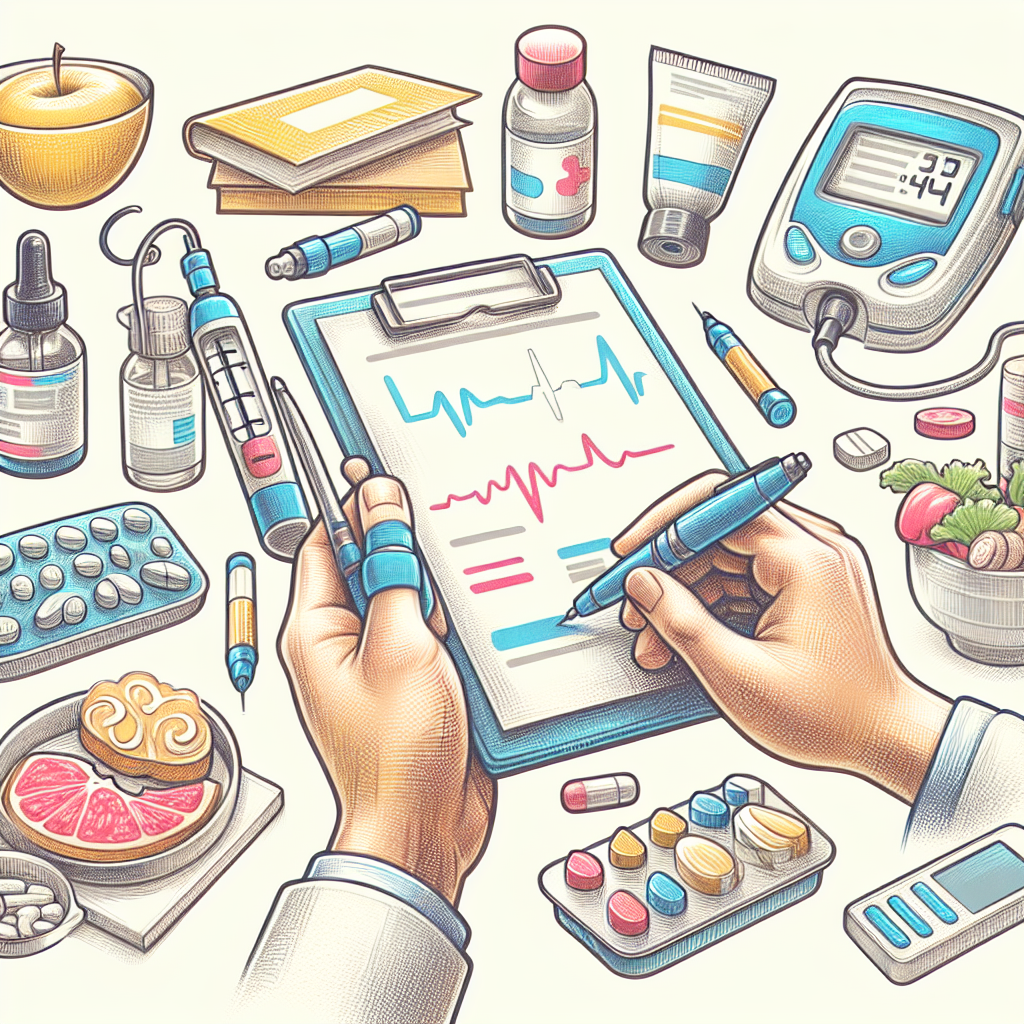 Pastelková ilustrace znázorňující téma: Diabetes