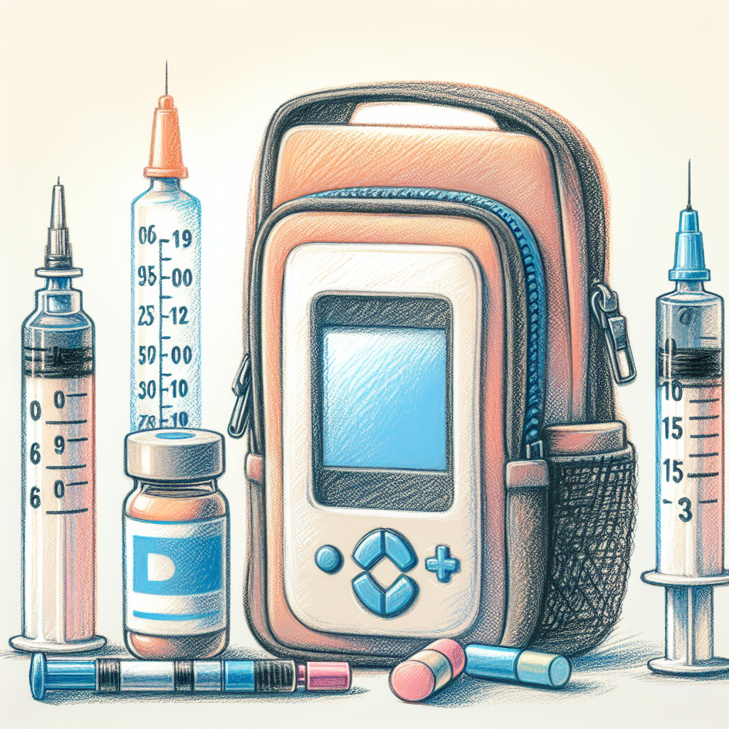 Pastelková ilustrace znázorňující téma: Diabetes