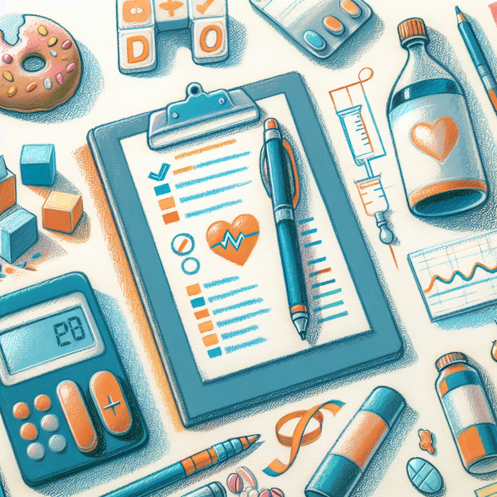 Pastelková ilustrace znázorňující téma: Diabetes
