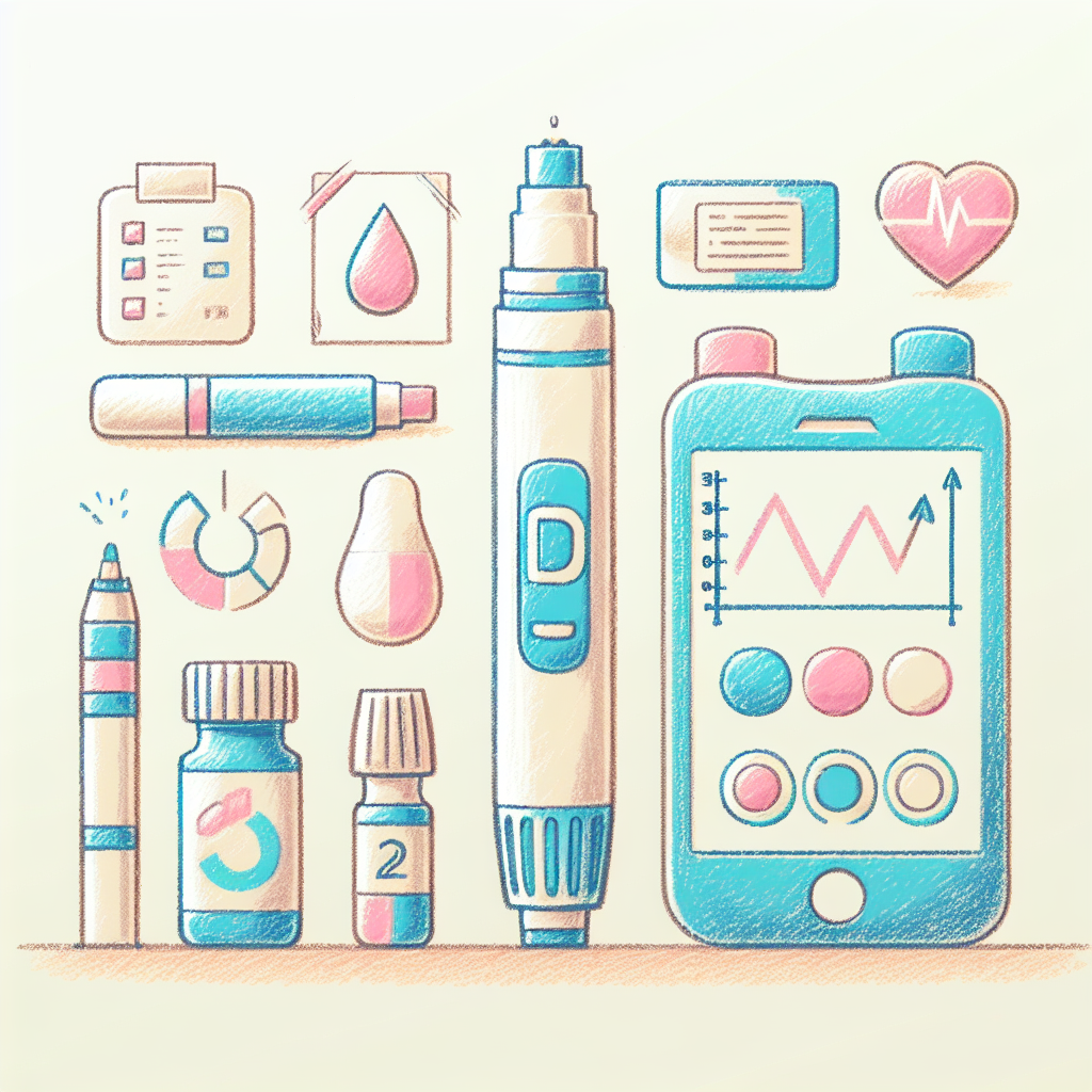 Pastelková ilustrace znázorňující téma: Léčba diabetu