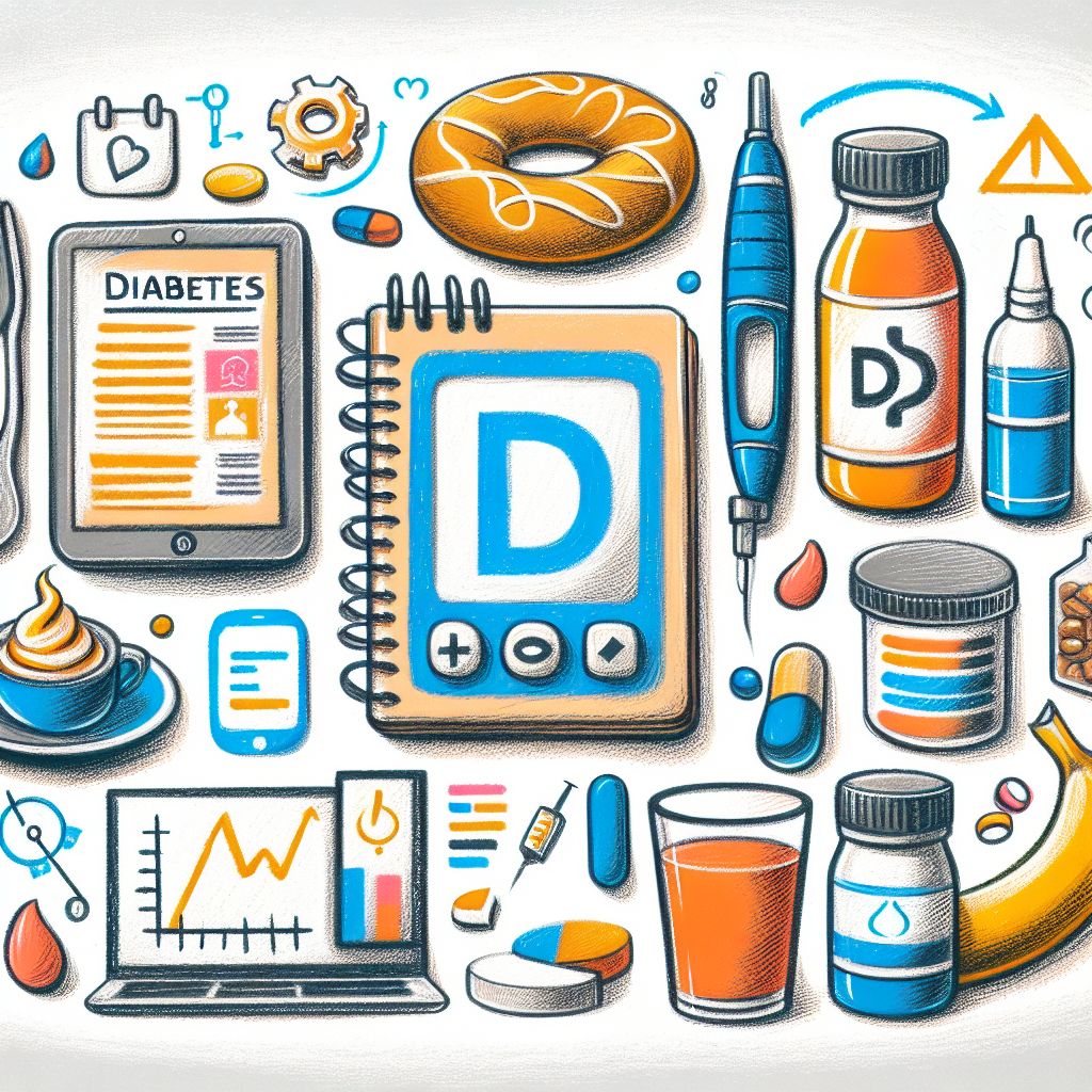 Pastelková ilustrace znázorňující téma: Diabetes