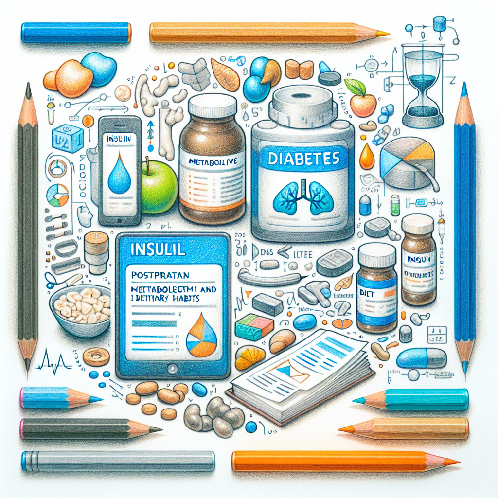 Pastelková ilustrace znázorňující téma: Inzulín a metabolismus