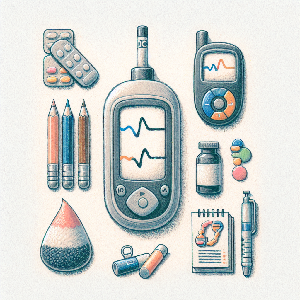 Pastelková ilustrace znázorňující téma: Diabetes