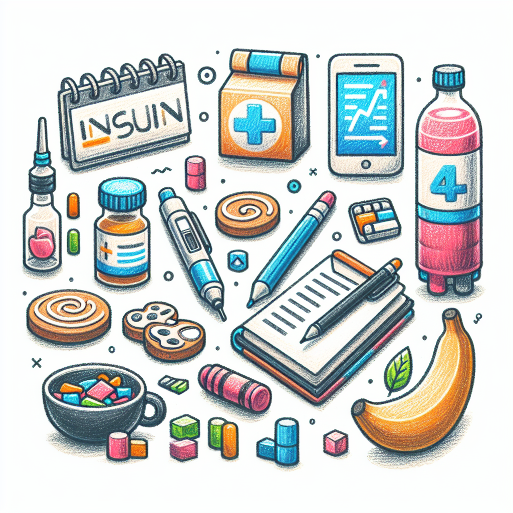 Pastelková ilustrace znázorňující téma: Diabetes