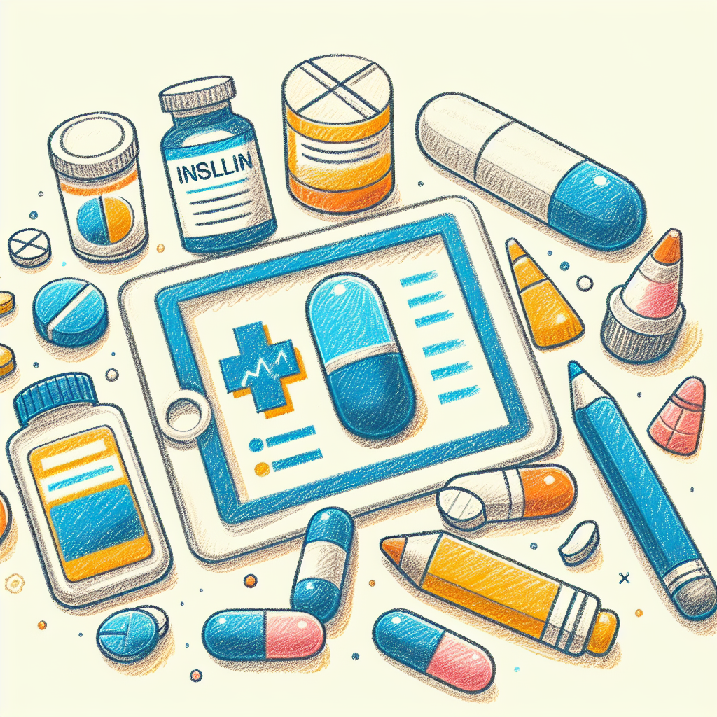 Pastelková ilustrace znázorňující téma: Diabetes