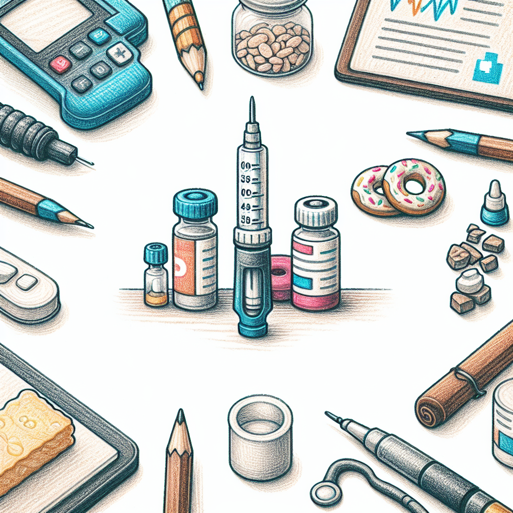 Pastelková ilustrace znázorňující téma: Diabetes