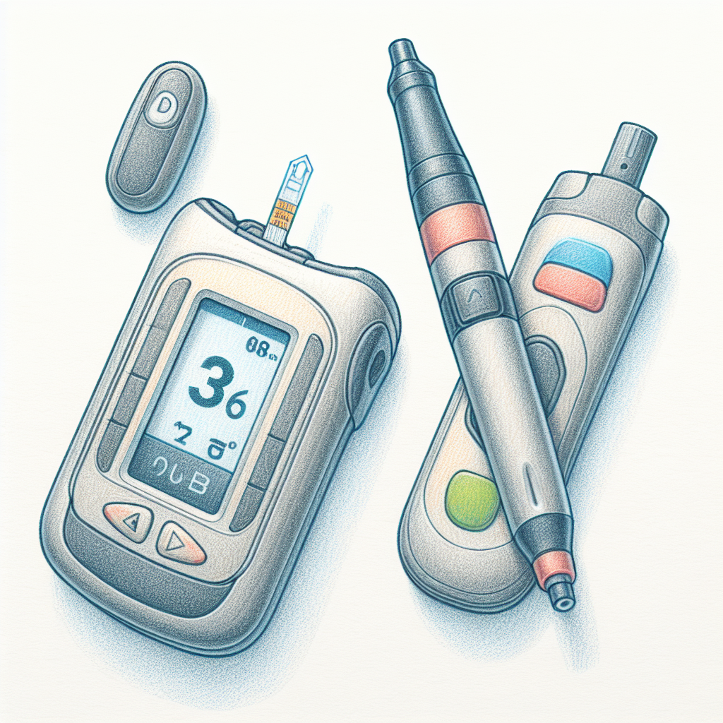 Pastelková ilustrace znázorňující téma: Diabetes