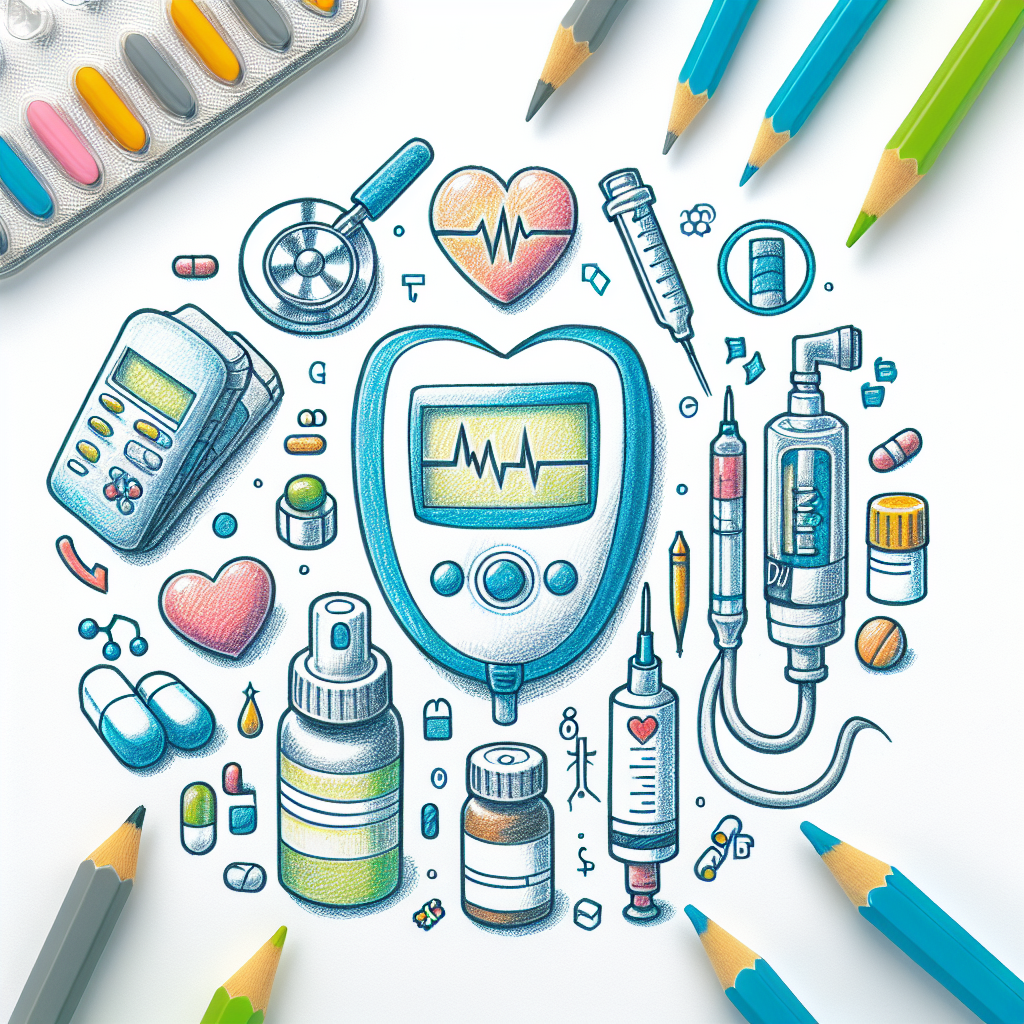 Pastelková ilustrace znázorňující téma: Diabetes