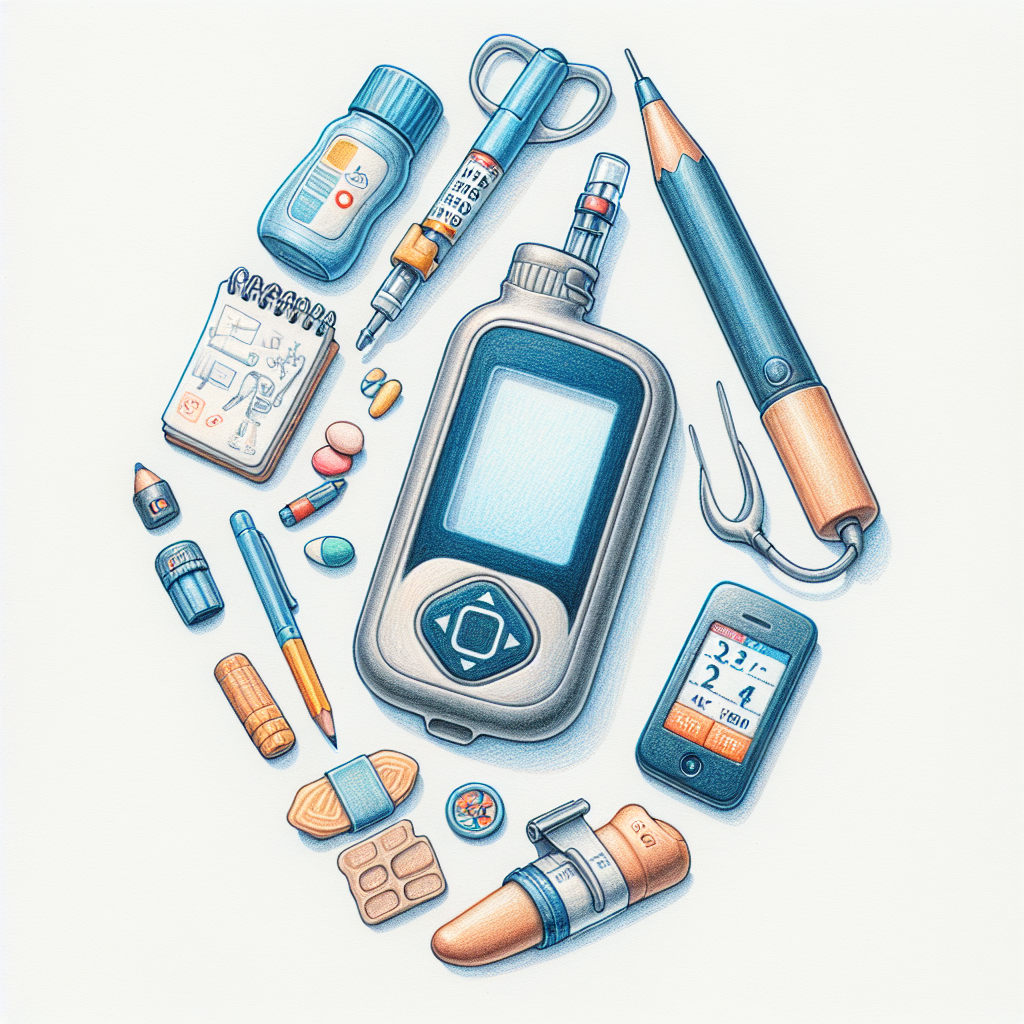 Pastelková ilustrace znázorňující téma: Diabetes