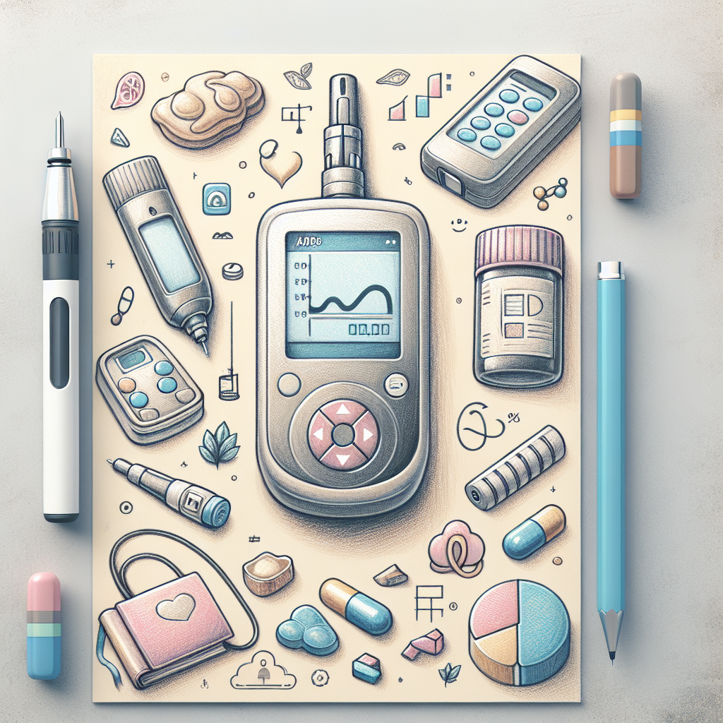 Pastelková ilustrace znázorňující téma: Diabetes