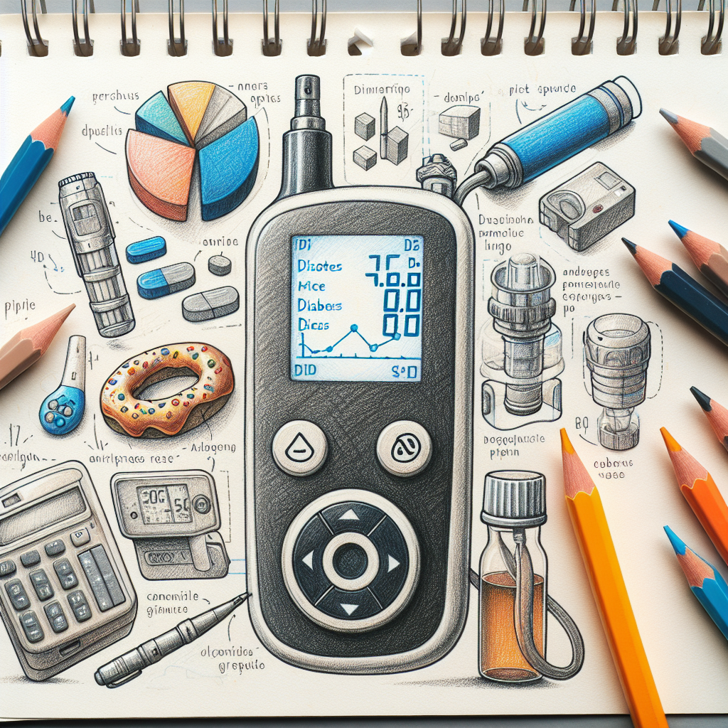 Pastelková ilustrace znázorňující téma: Diabetes