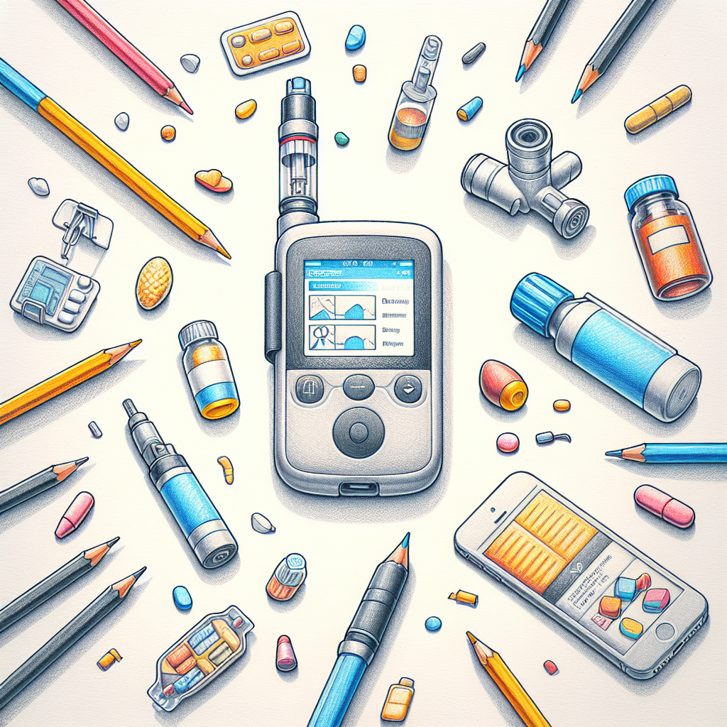 Pastelková ilustrace znázorňující téma: Diabetes