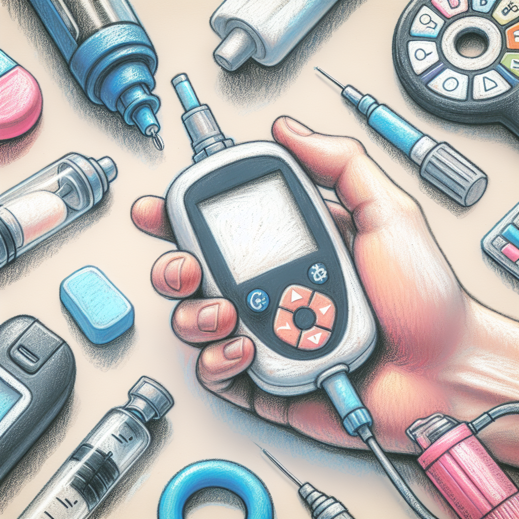 Pastelková ilustrace znázorňující téma: Diabetes