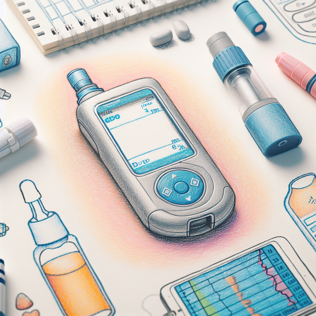 Pastelková ilustrace znázorňující téma: Diabetes