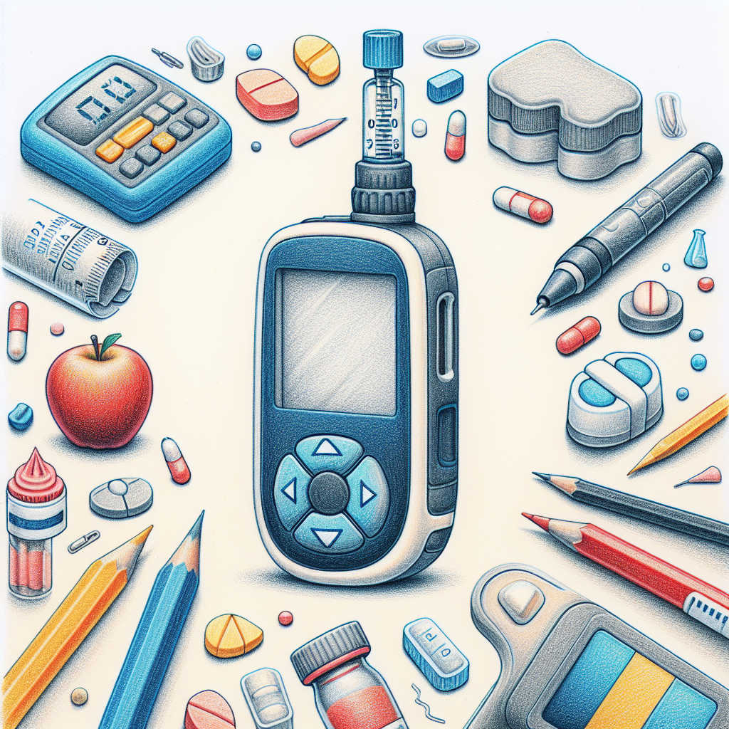 Pastelková ilustrace znázorňující téma: Diabetes