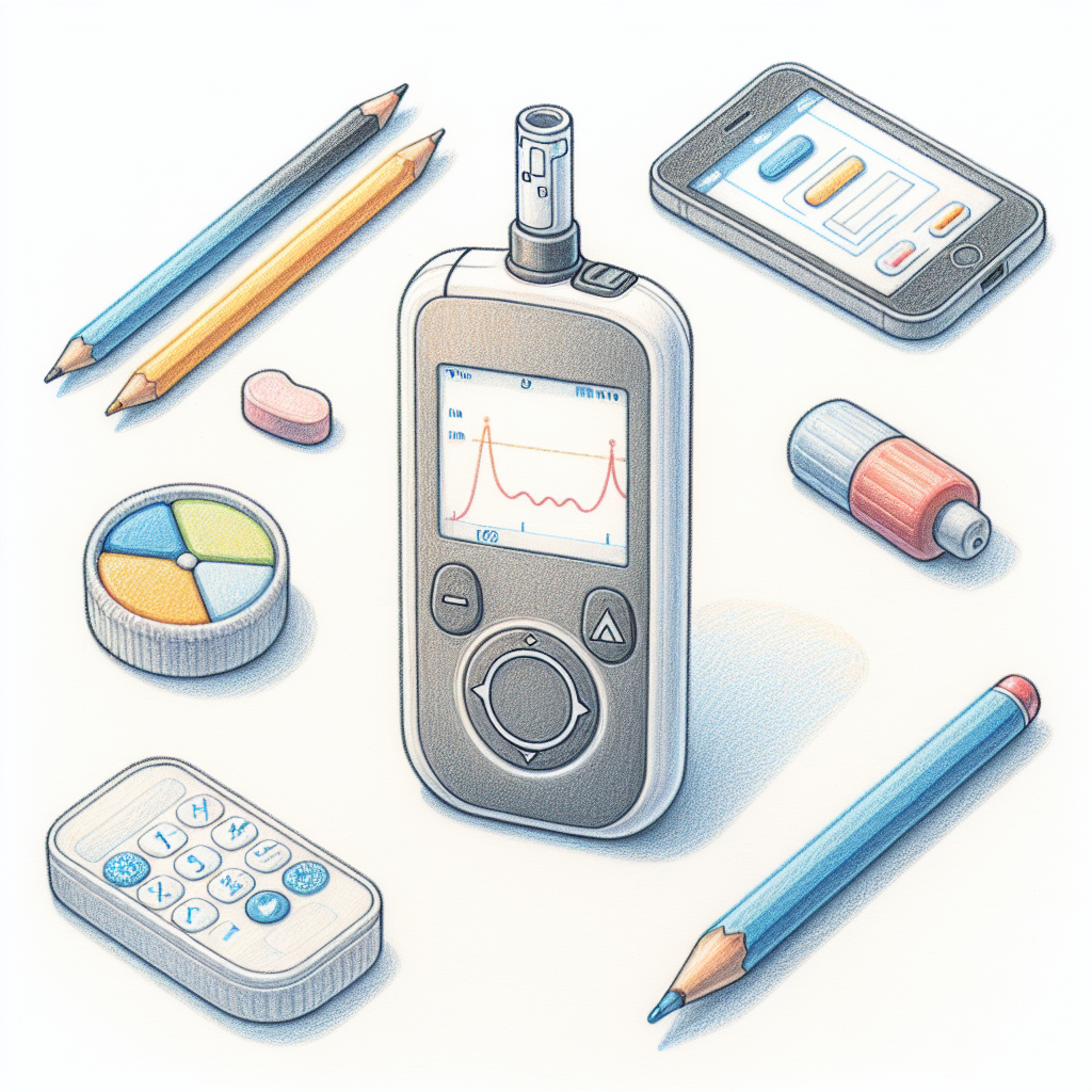 Pastelková ilustrace znázorňující téma: Diabetes