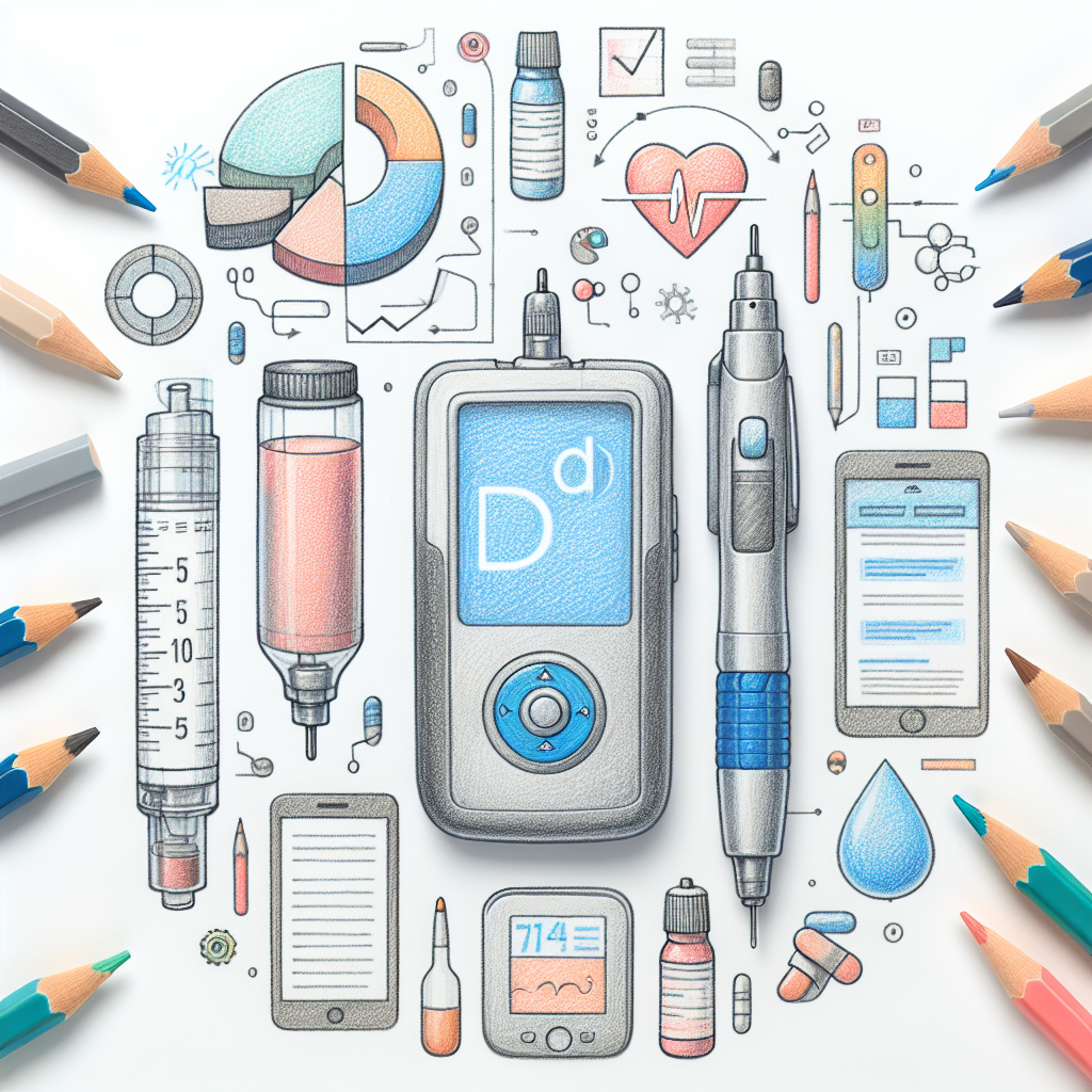 Pastelková ilustrace znázorňující téma: Diabetologie