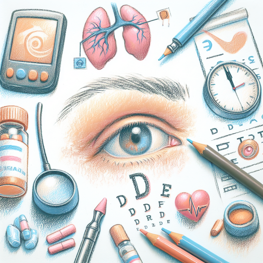 Pastelková ilustrace znázorňující téma: Zdraví očí
