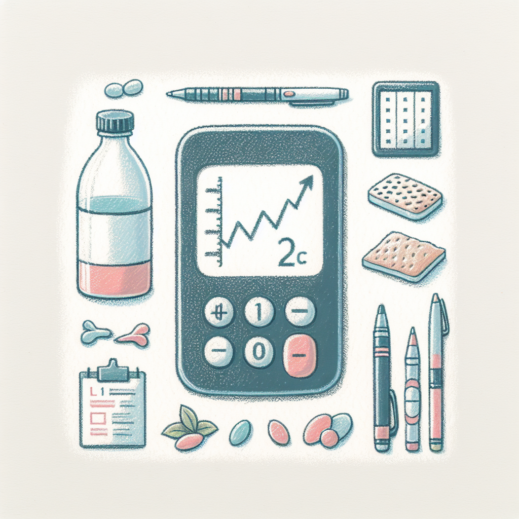 Pastelková ilustrace znázorňující téma: Diabetes a výživa