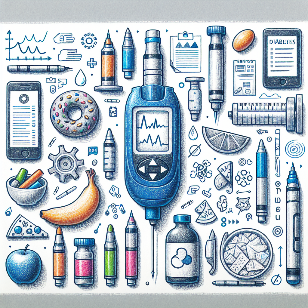 Pastelková ilustrace znázorňující téma: Diabetes