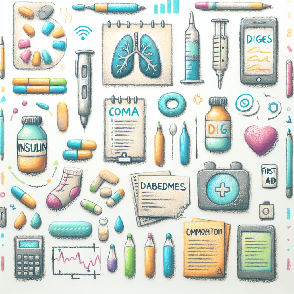 Pastelková ilustrace znázorňující téma: Diabetes