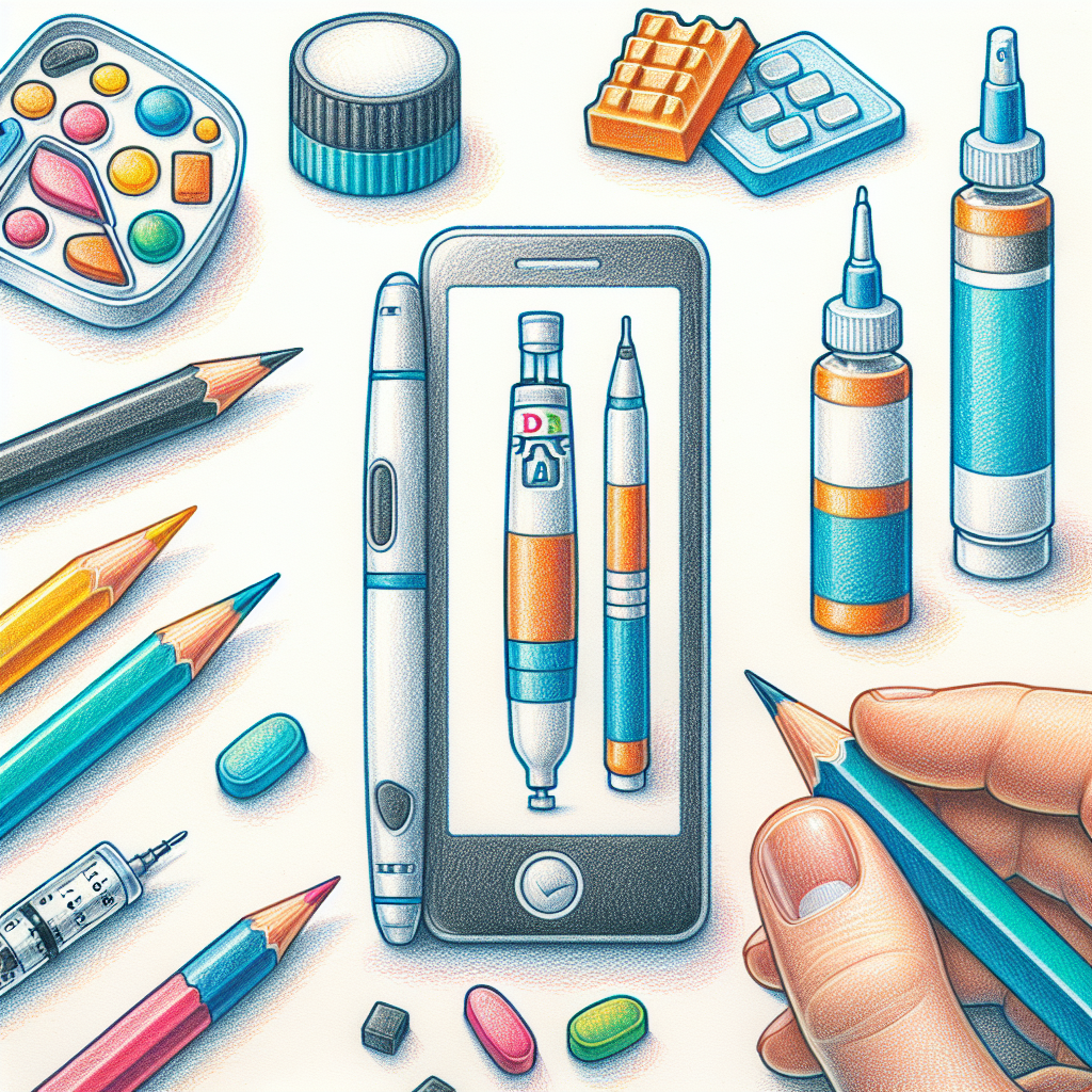 Pastelková ilustrace znázorňující téma: Diabetes