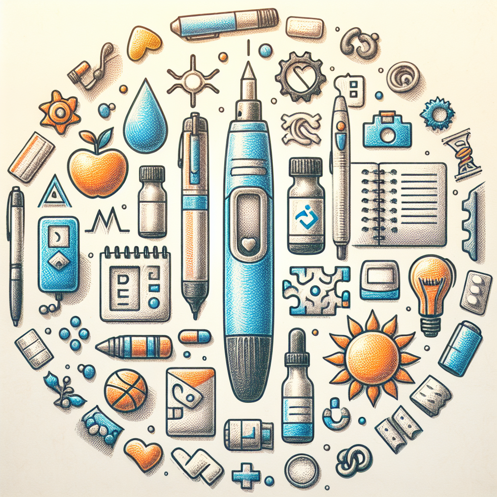 Pastelková ilustrace znázorňující téma: Diabetes