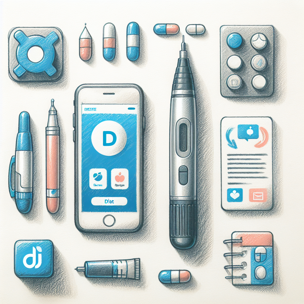 Pastelková ilustrace znázorňující téma: Diabetes