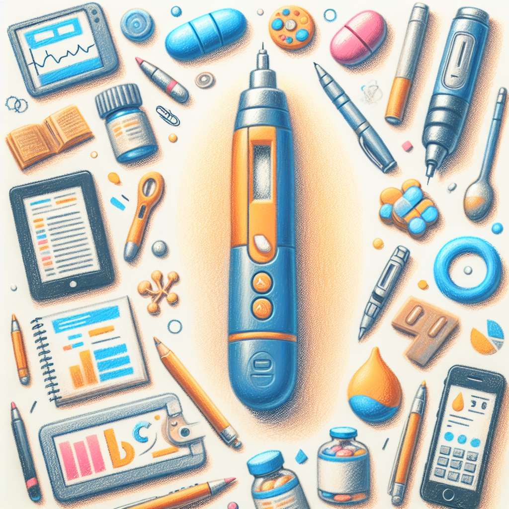 Pastelková ilustrace znázorňující téma: Diabetes