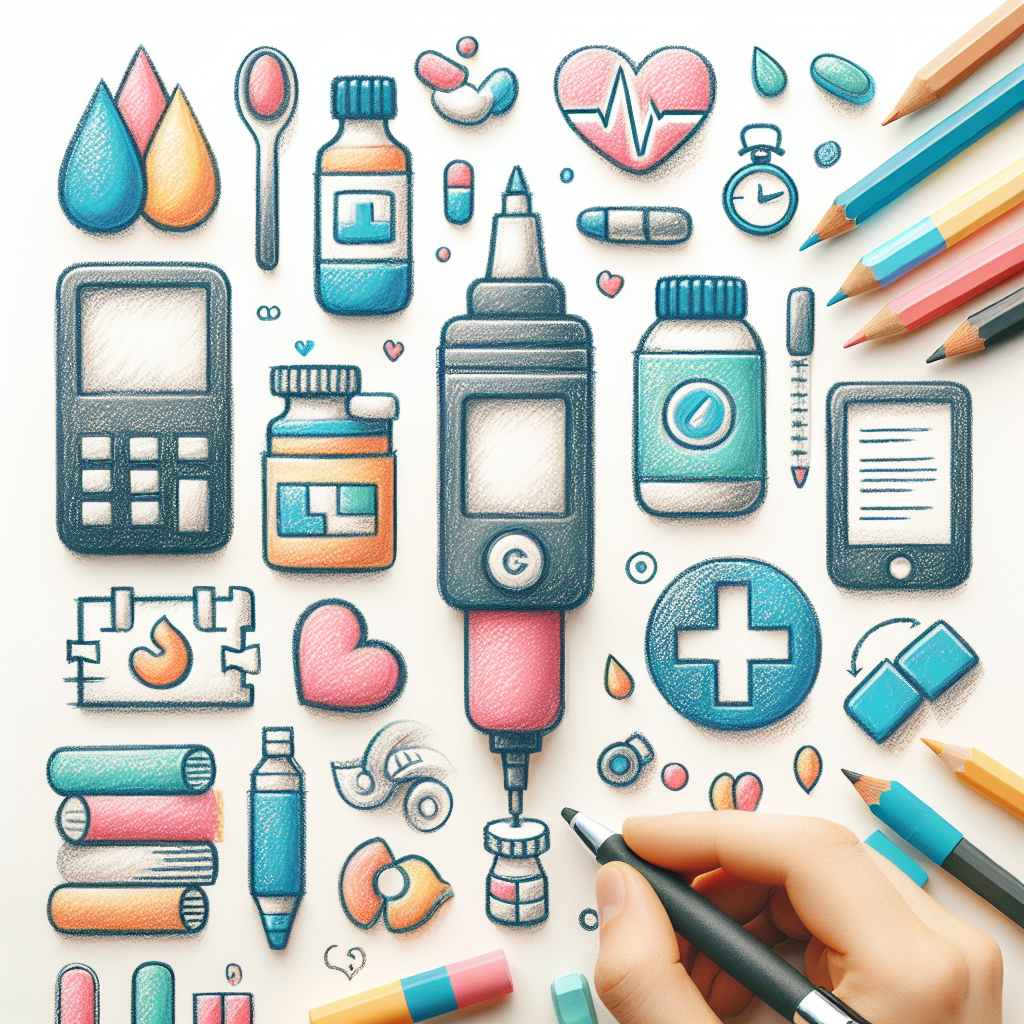 Pastelková ilustrace znázorňující téma: Diabetologie