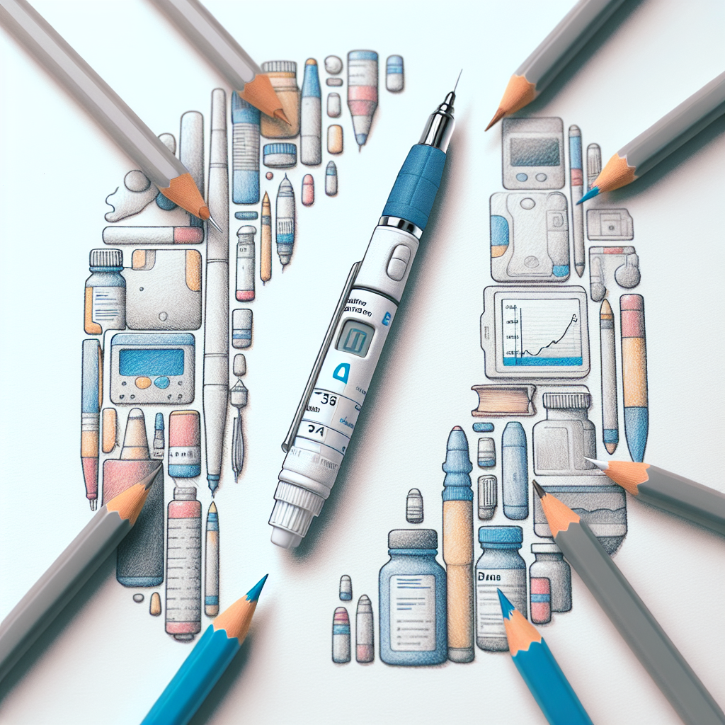 Pastelková ilustrace znázorňující téma: Diabetes