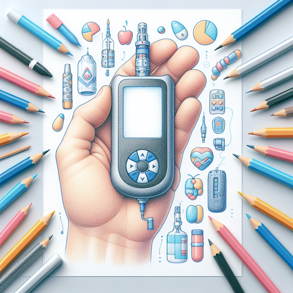 Pastelková ilustrace znázorňující téma: Diabetes