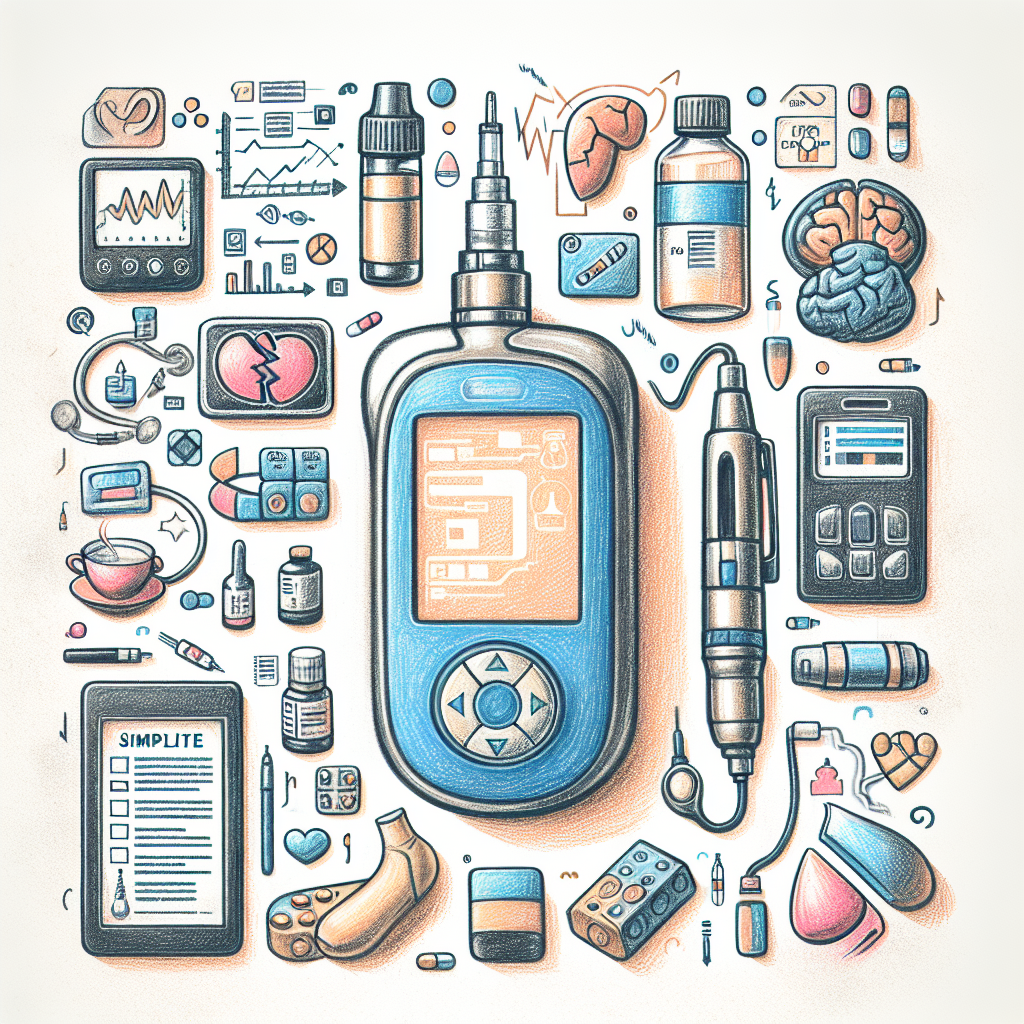 Pastelková ilustrace znázorňující téma: Diabetes