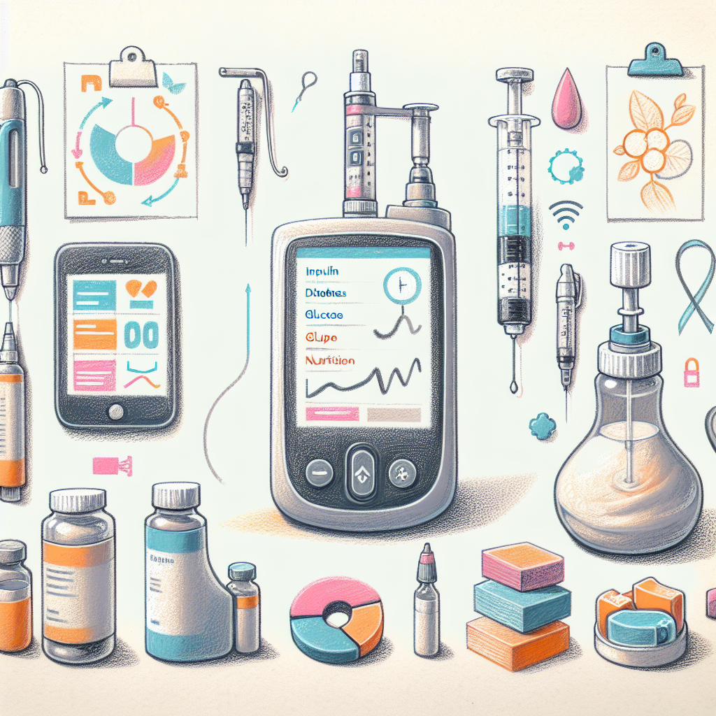 Pastelková ilustrace znázorňující téma: Diabetes léčba