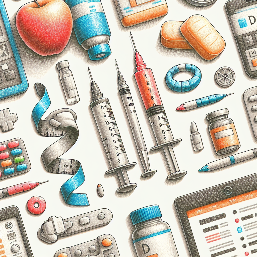 Pastelková ilustrace znázorňující téma: Diabetes a zdraví